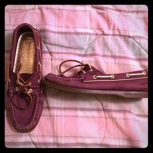 Purple and Gold Sperry Topsiders Women's Size 8