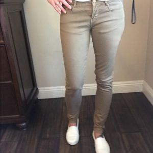 Tan skinny jeans from Zara