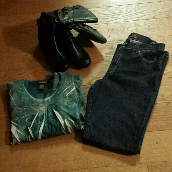 3 for $20 Battery Park Bootcut Jeans sz 10L - Picture 2 of 4