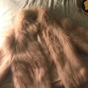 light pink fur coat