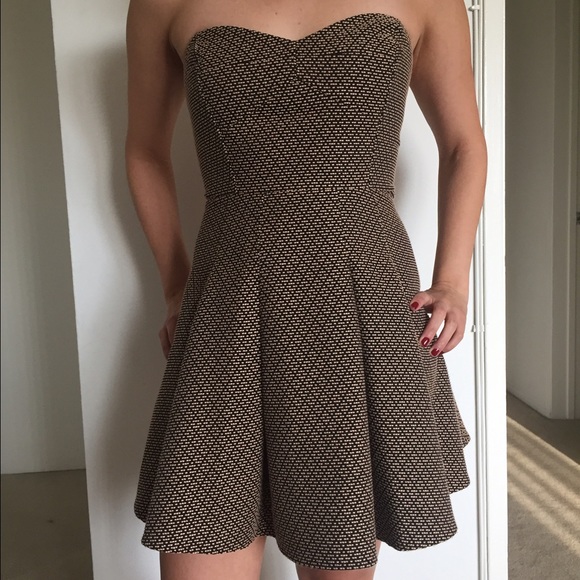 BCBGENERATION tweed sweet heart cut out dress
