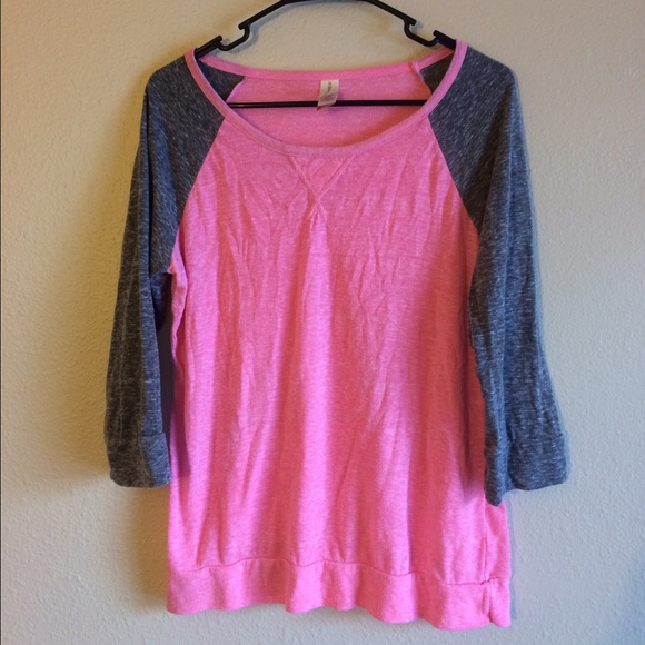 Jrs pink baseball tee