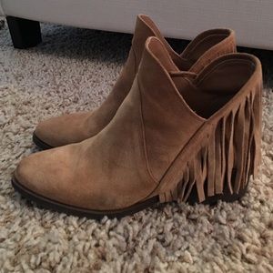 Suede Fringe Booties