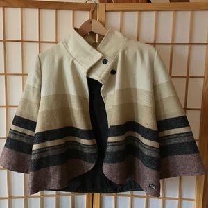 Billabong Striped Wool Bell Sleeve Coat