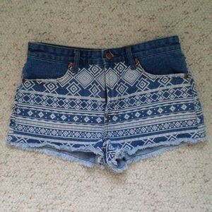Tribal high waisted jean shorts