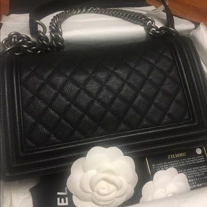 MORE PHOTOS 2016 CHANEL BLACK CAVIAR OLD MED BOY