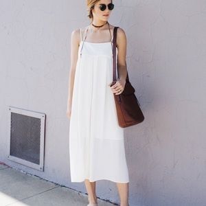 Who What Wear Apron Slip Dress in black