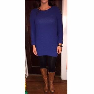 Blue Sweater with Zipper Back