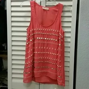 Sugarlips Coral Beaded Tank Top