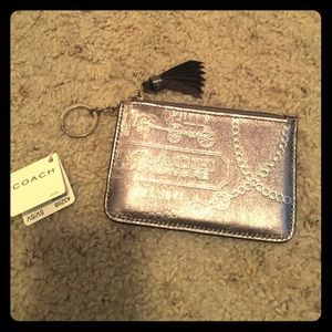 Coach coin purse and card holder with key chain