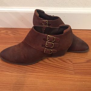 Franco Sarto brown suede ankle boots