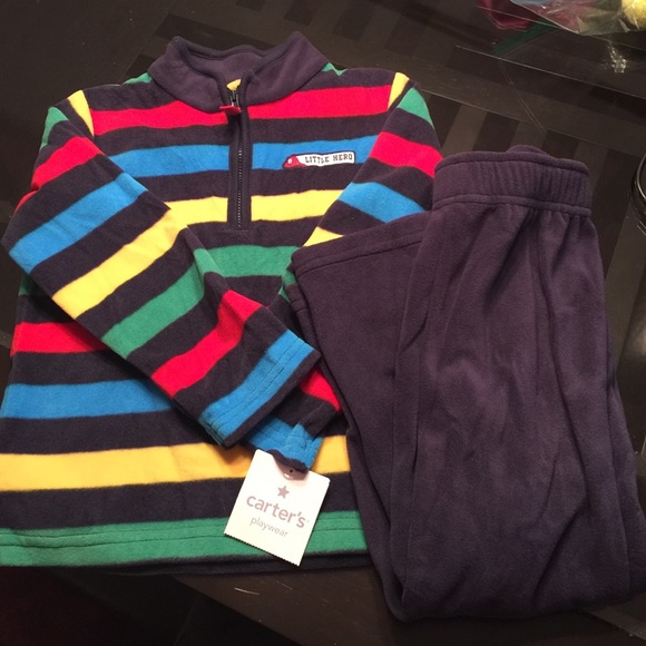 Little Boys Fleece Half Zip and Pant set