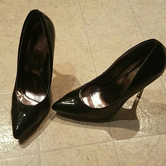Liliana patent leather black silver stilettos - Picture 2 of 4