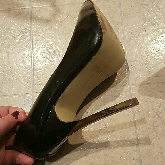 Liliana patent leather black silver stilettos - Picture 3 of 4