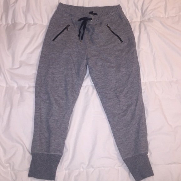 Gray joggers with zippers
