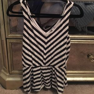 Black and white peplum top