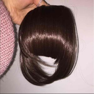 Front dark brown fringe hair extension