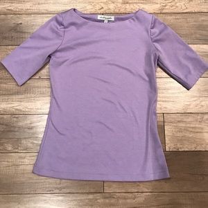 Shabby Apple lavender cropped sleeve shirt