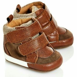 Velcro High Top Sneakers - Brown