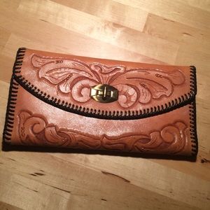 Handmade leather clutch