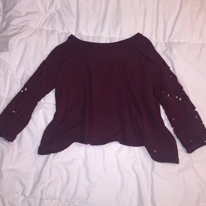 Maroon cropped sweater