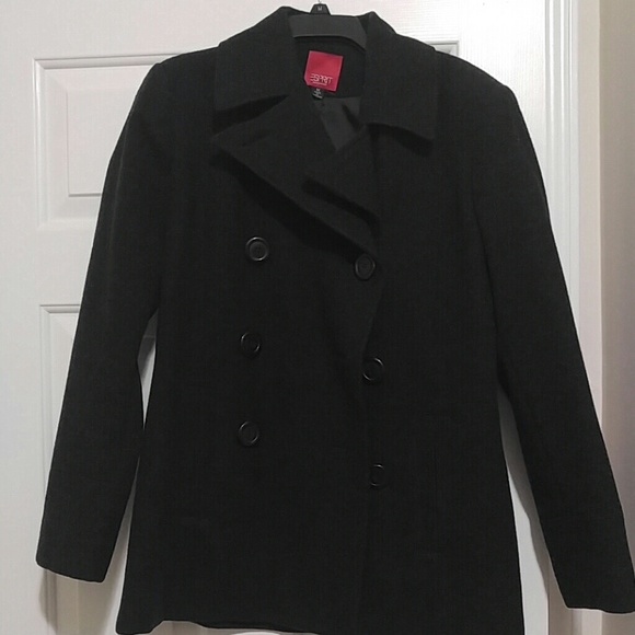 Charcoal gray wool pea coat
