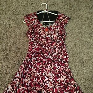 Maroon and tan Beautiful dress.