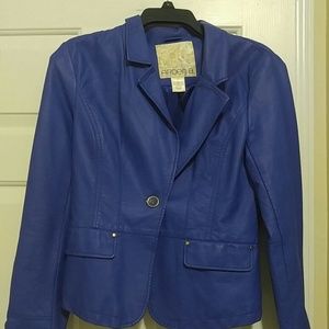 Synetic leather blazer