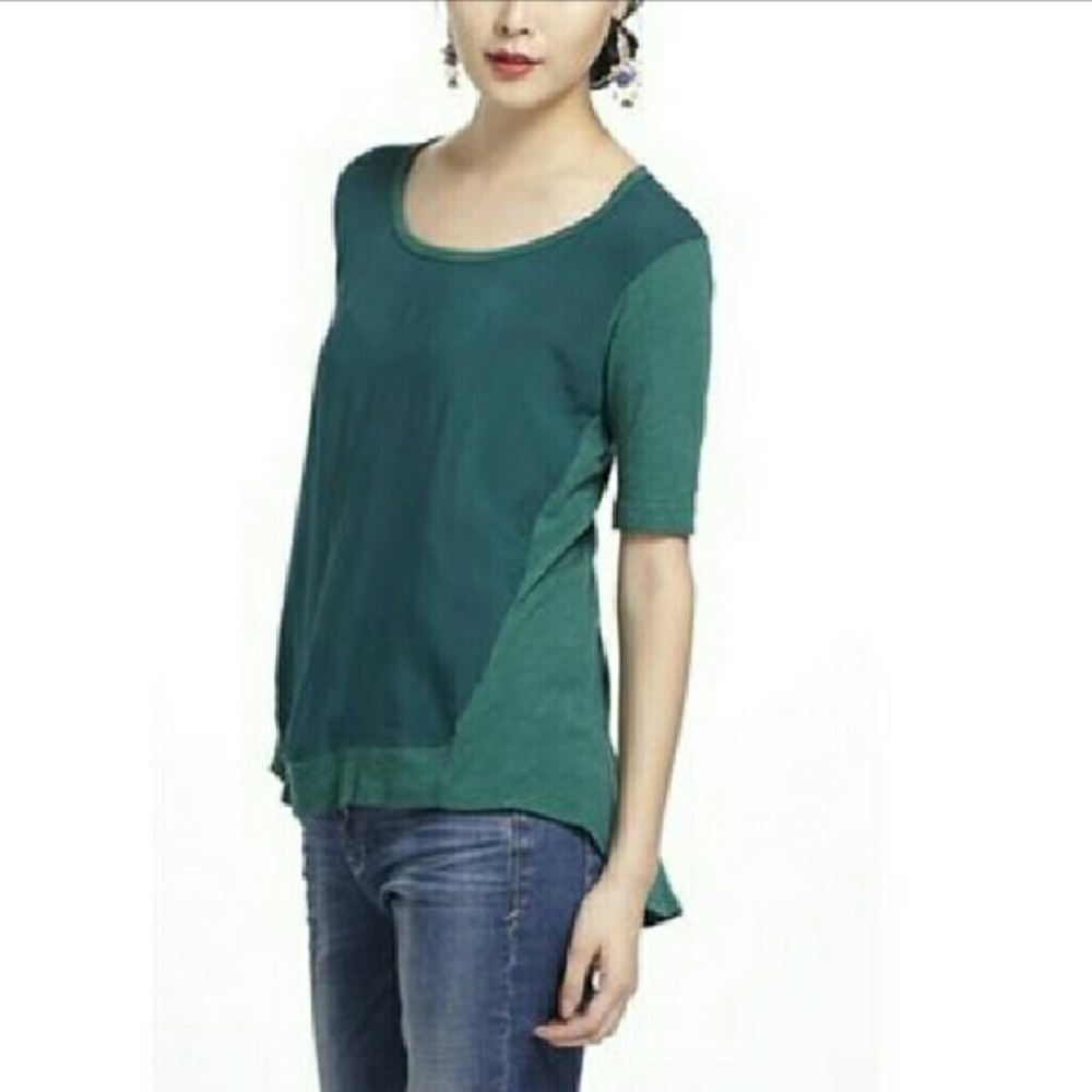 Anthropologie/Left of Center - Two Toned Green Top