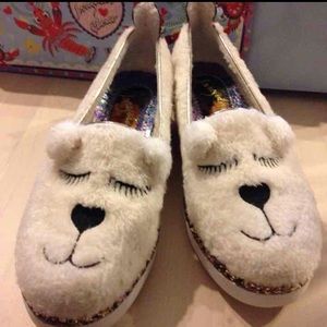Irregular Choice Ms Ted White Bear Flats 38/7 BNIB