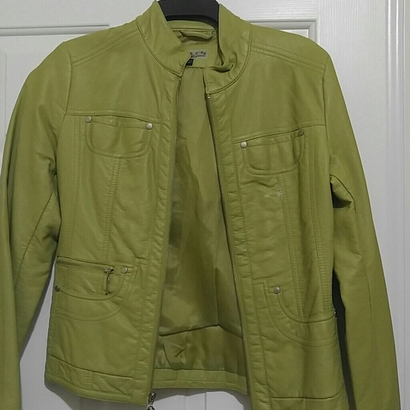 Lime green leather jacket