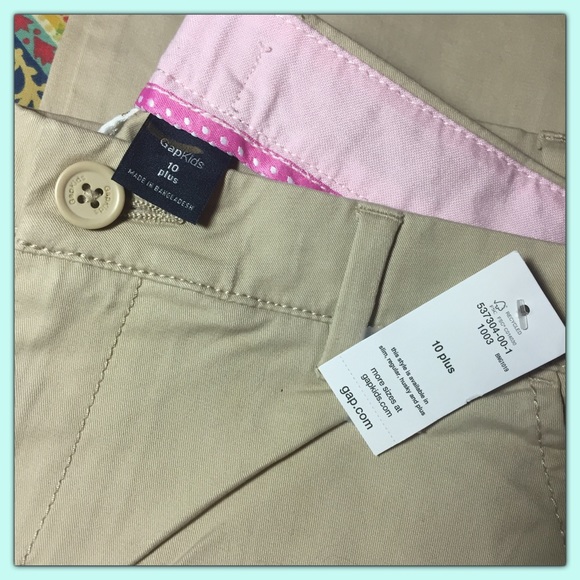 🎀 New Girls Crop adjustable khakis Sz 10Plus🎀 - Picture 2 of 4