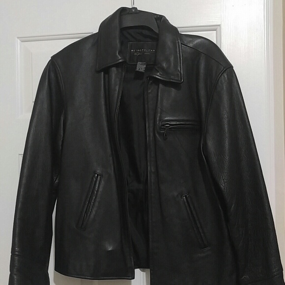 Black leather jacket size medium