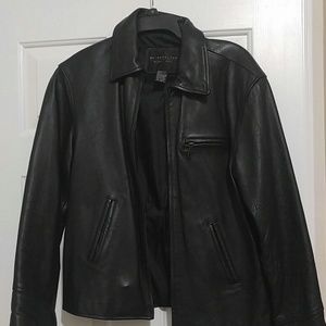 Black leather jacket size medium