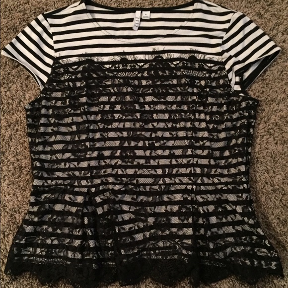 Black and white lace shirt