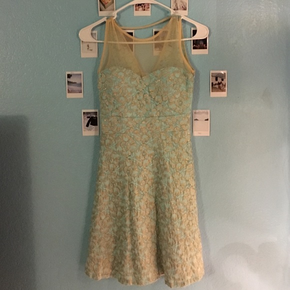 Blue gold dress
