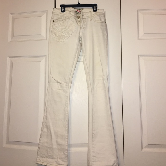 White floral Jeans