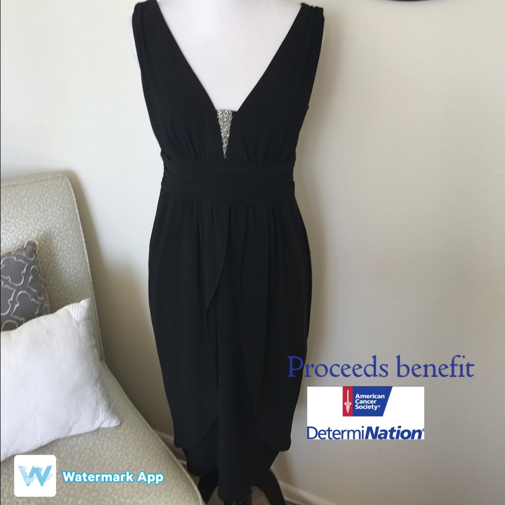 Flattering Little Black Dress Silver Bead Detail