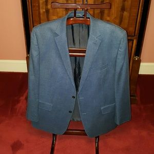 Michael Kors Blue Silk and Wool Sport Coat 48R