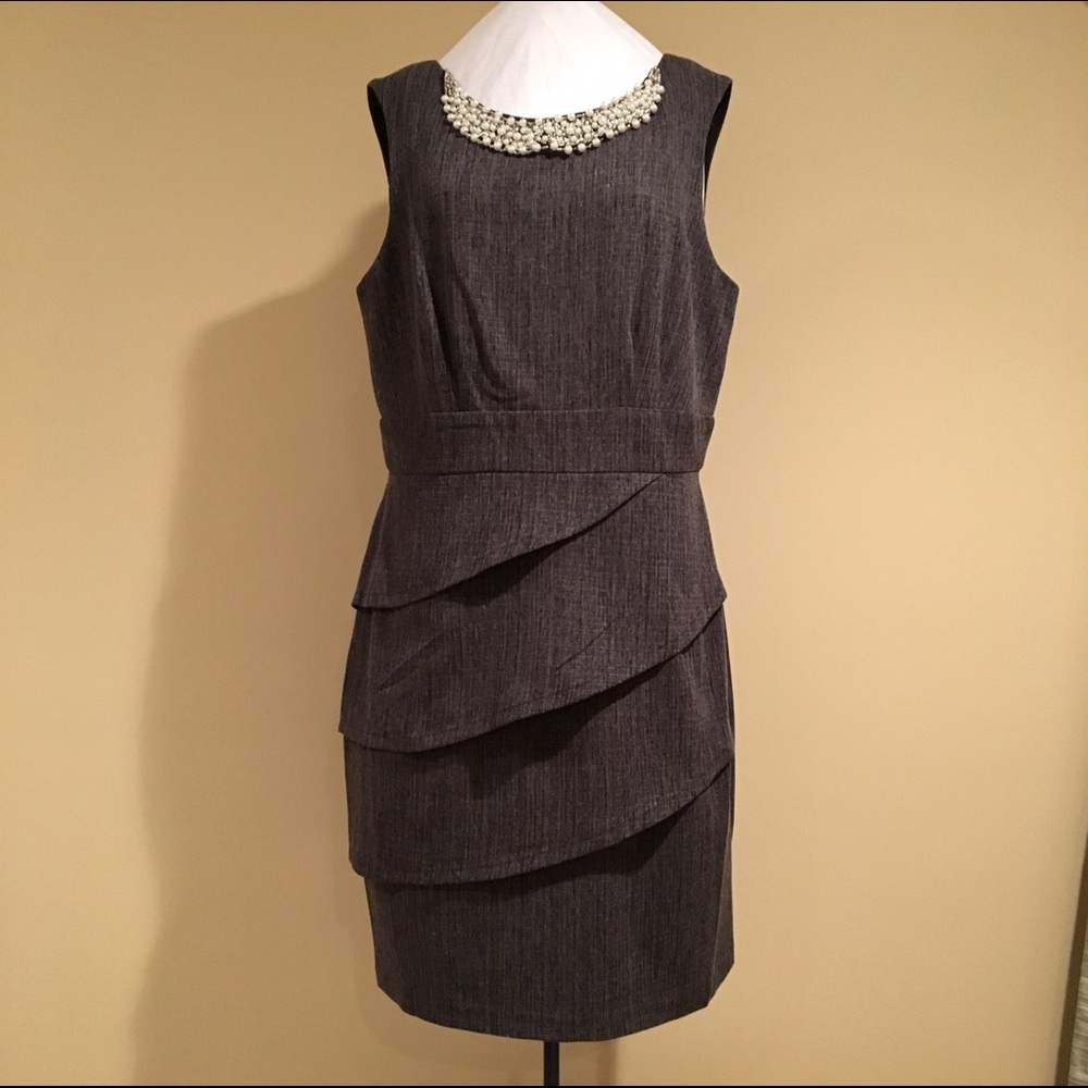 Used, Grey dress, size 16.