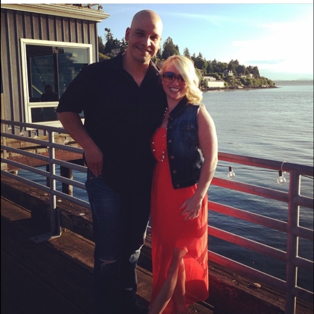 Burnt orange hi low dress