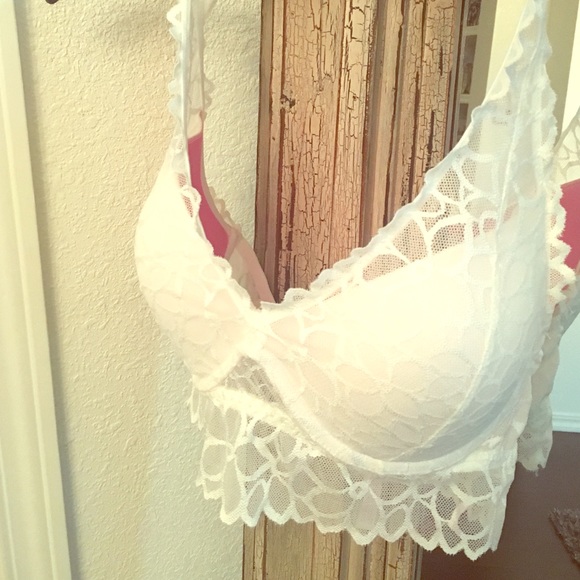 Floral Lace Halter Bralette PINK Victoria Secret