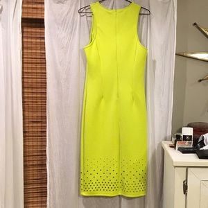 Bright yellow/chartreuse fitted dress