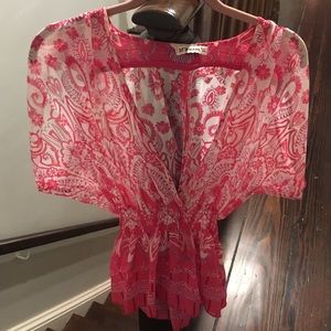 Pink patterned blouse