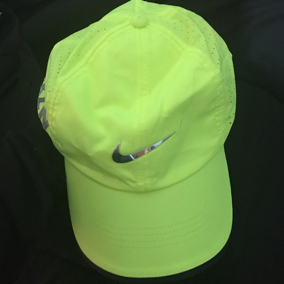 Neon Nike hat.