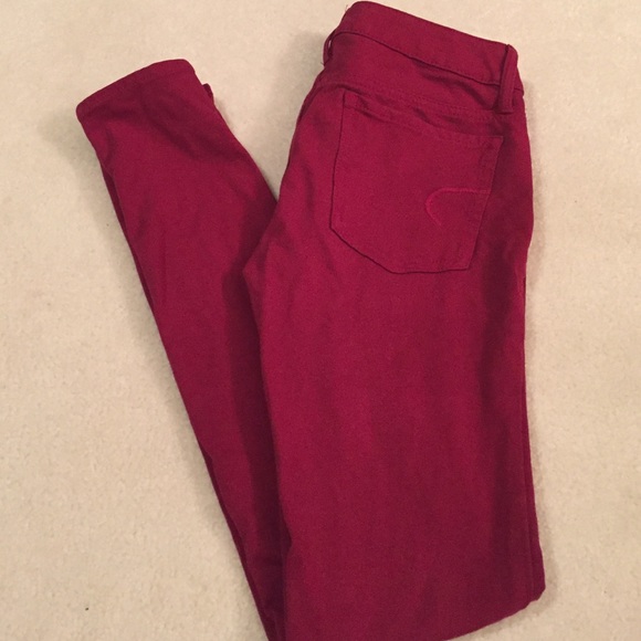 Brick red skinny jeans