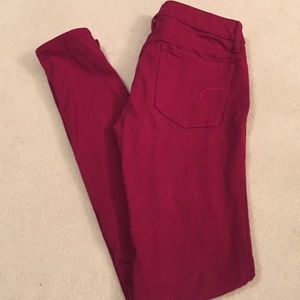 Brick red skinny jeans