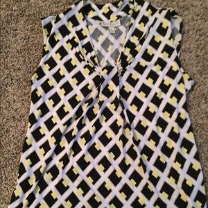Black and Yellow sleeveless blouse