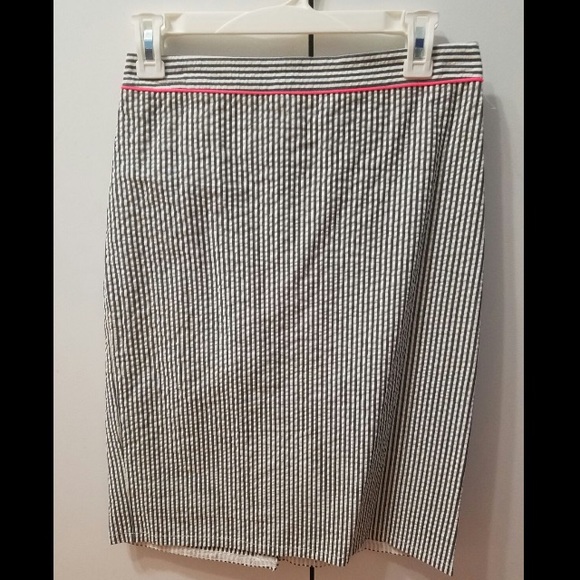 Midi striped pencil skirt