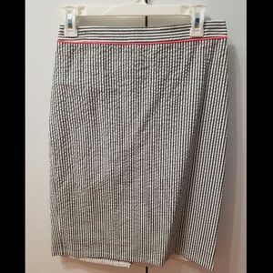 Midi striped pencil skirt